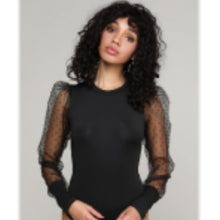 將圖片載入圖庫檢視器 Black Sheer Sleeve Body Suit
