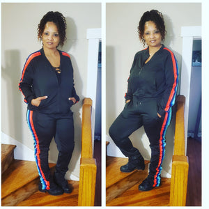 QUEEN 2PC BLACK JOGGER SET